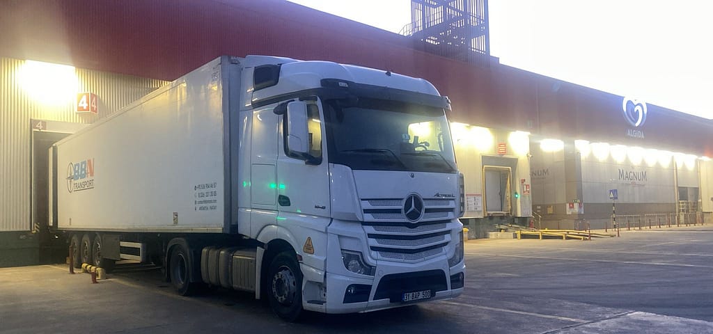 Algida ice cream transport from Lithuania to Turkey with cold chain transport. Reliable frozen food logistics by BBN Transport.