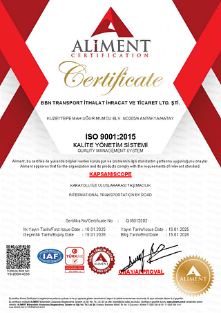 ISO9001 Kalite Sertifikası